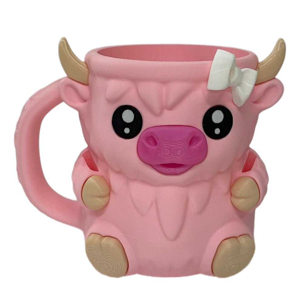 3D Printed Highland Cow Ice Pint Holder Dessert Cup