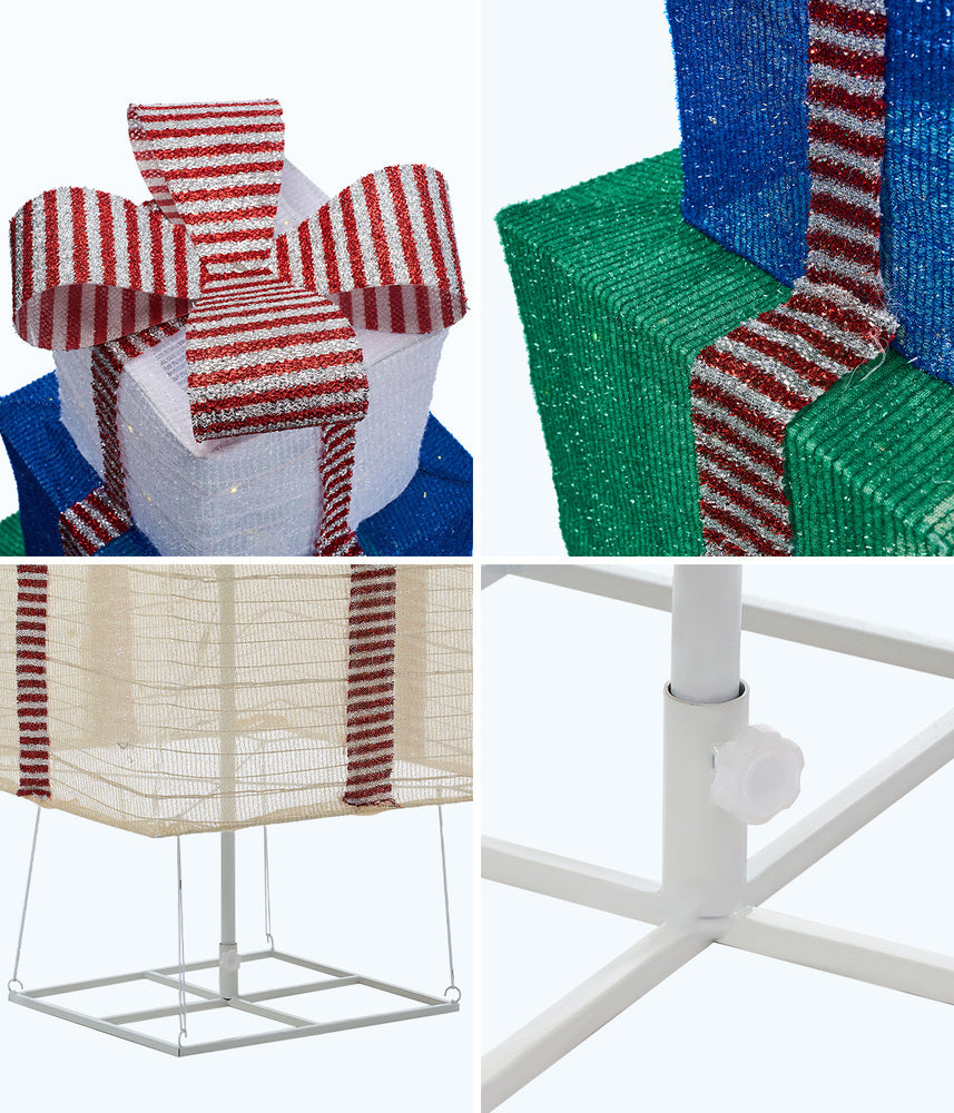 3D LED Christmas Gift Boxes Light with 8 Lighting Effects