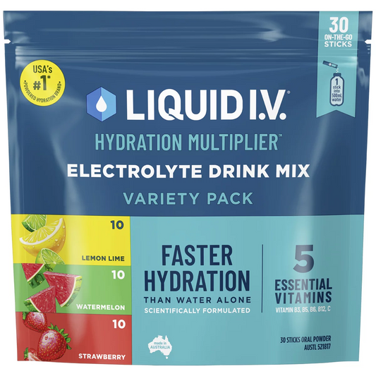 Liquid I.V. Hydration Multiplier Variety Pack 30 Sachets Electrolyte Drink