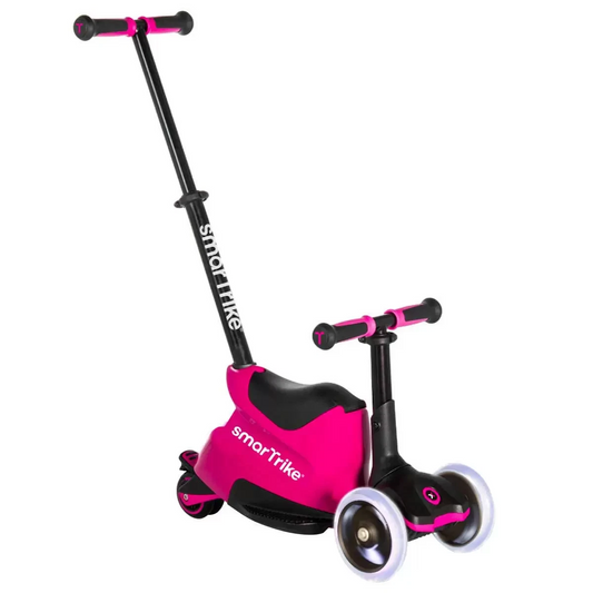 SmarTrike Xtend Ride-On Pink 5-in-1 Kids Scooter Ride On 12M-12Y LED Wheels