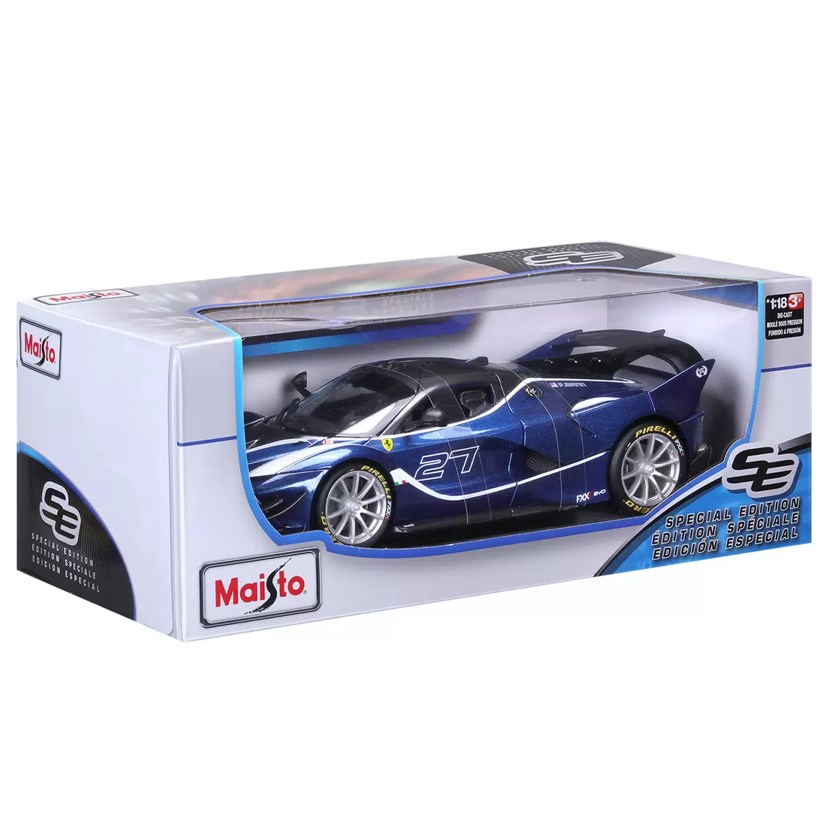 Maisto 1:18 Ferrari FXX K Evo Metallic Blue Detailed Die Cast Toy Diecast Car Free Shipping