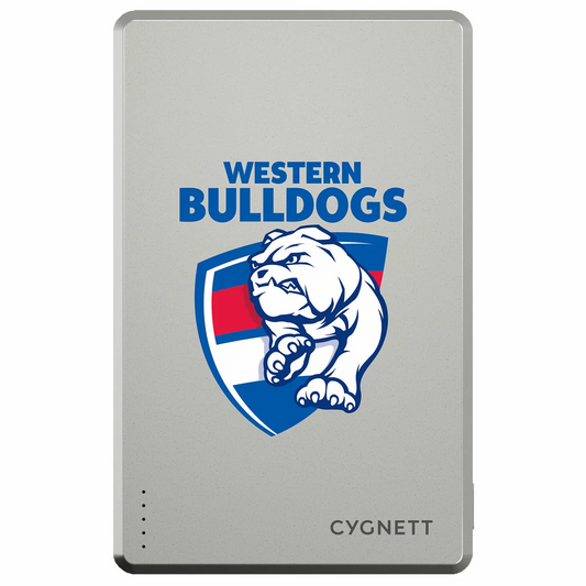 Cygnett 5K Slim Mag Portable Magnetic Wireless Power Bank USB-C Western Bulldogs