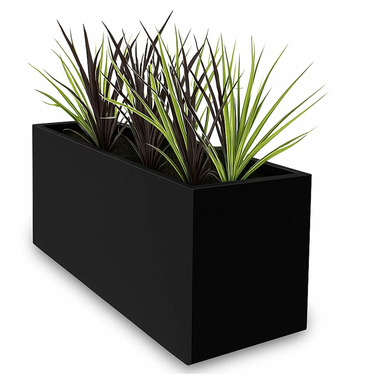 Greenlife Black Planter Box 900x340x400mm Metal Garden Pot 122L