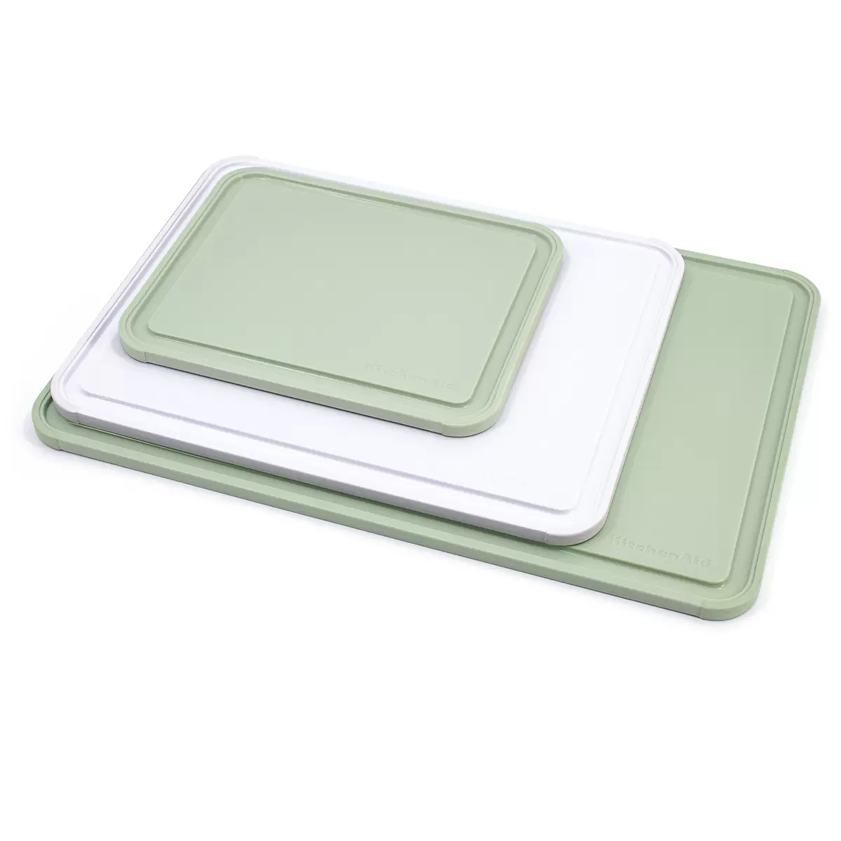 KitchenAid Non-Slip Cutting Boards 3 Piece Set - Green/White - Free Shipping