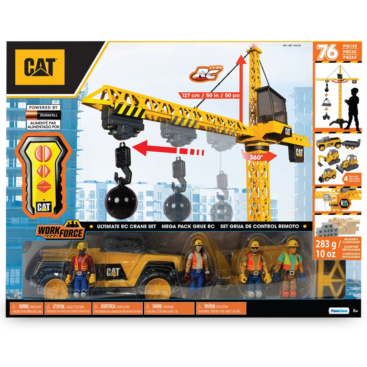 CAT Workforce Power Crane Remote Control Playset 56 Accessories Kids 5+
