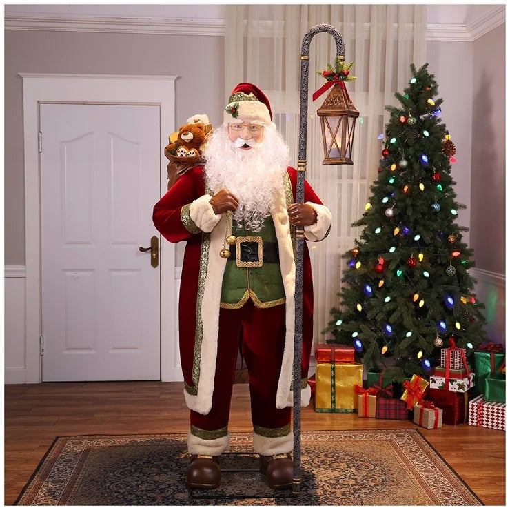 Animated 1.83M Moving Santa Claus With LED Lantern Motion Sensor Christmas