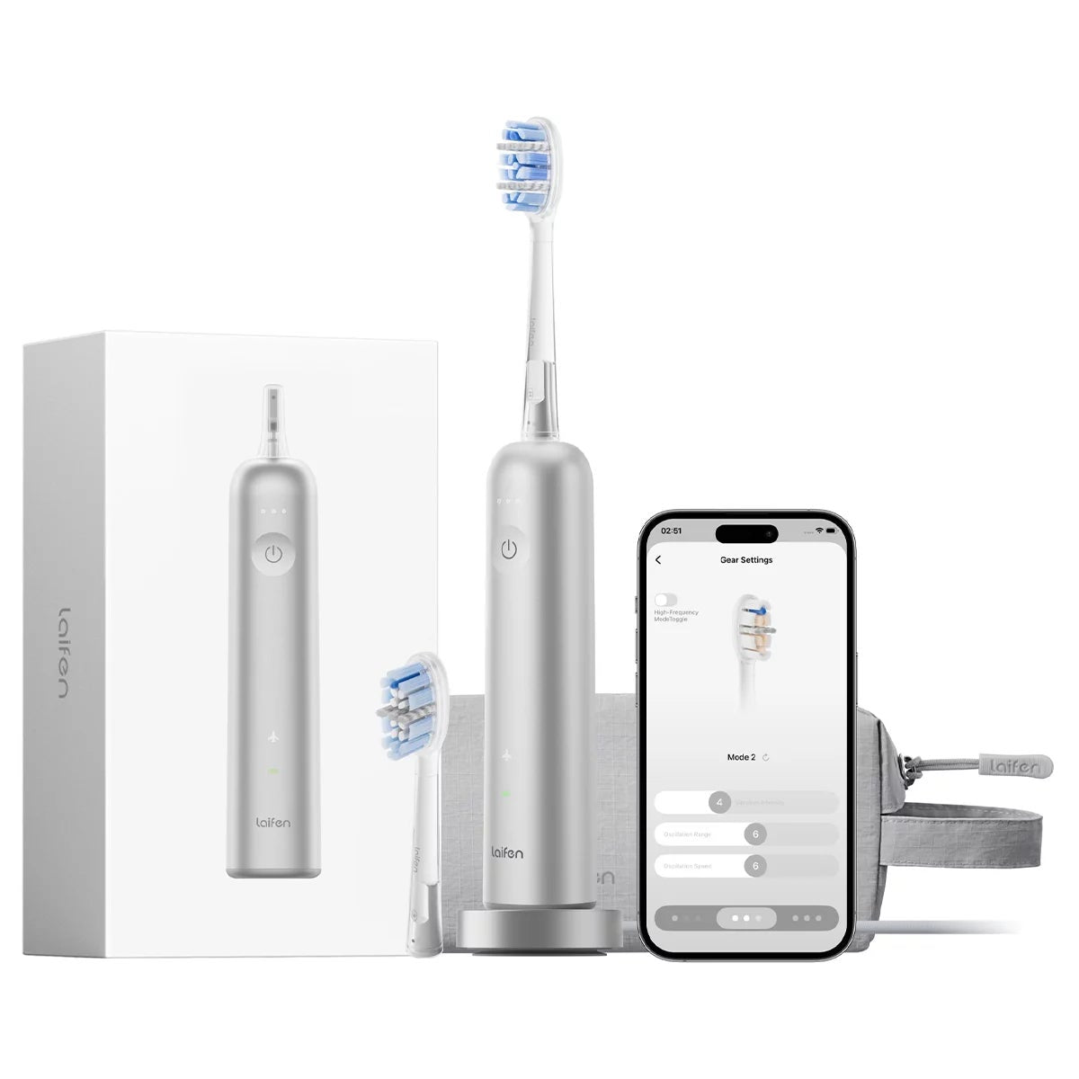 Laifen Wave Pro Sonic Toothbrush Aluminium Alloy Bluetooth App 70 Day