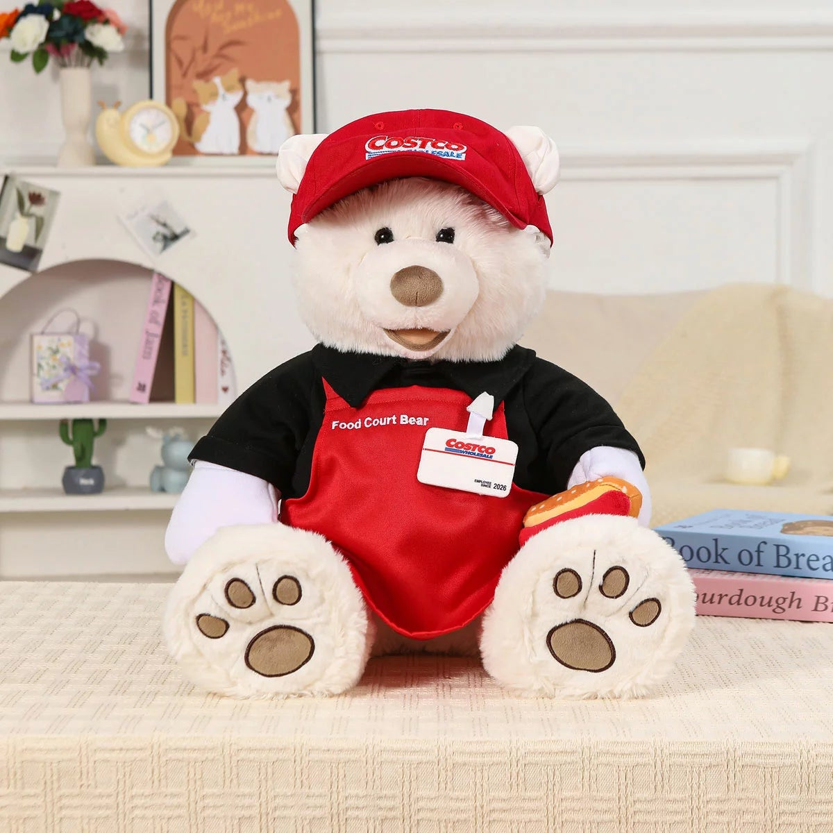 25 Inch Food Court Teddy Bear Plush Soft Toy Hot Dog Uniform 63cm Gift