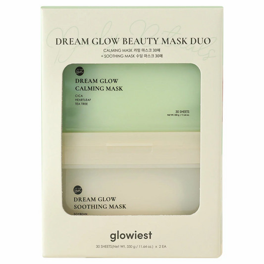 Glowiest Dream Glow Beauty Mask Duo 60 Sheets Soothing & Calming K-Beauty