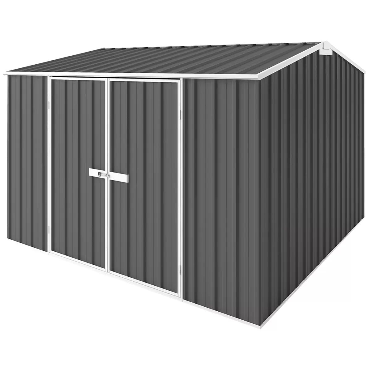 EasyShed Gable Roof Garden Shed 3x3m Slate Grey Steel Storage 2.1m