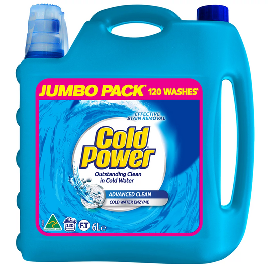 Cold Power Laundry Liquid 12L Pack Advanced Clean Stain Fighter Cold Water Wash