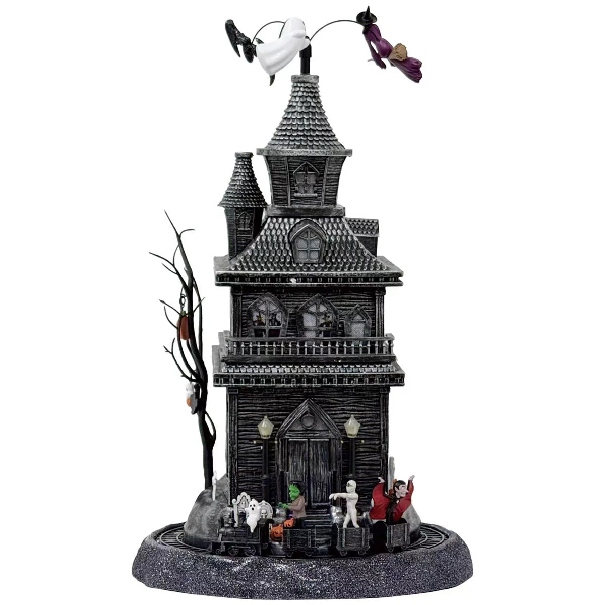 Animated Haunted Ghost House 17.5" Halloween Decoration LED Lights
