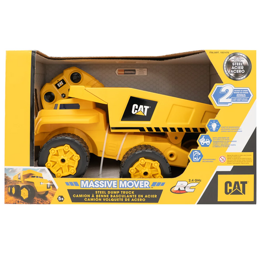 CAT Steel Dump Truck Heavy Duty Construction Toy Vehicle Kids 3+ Yellow