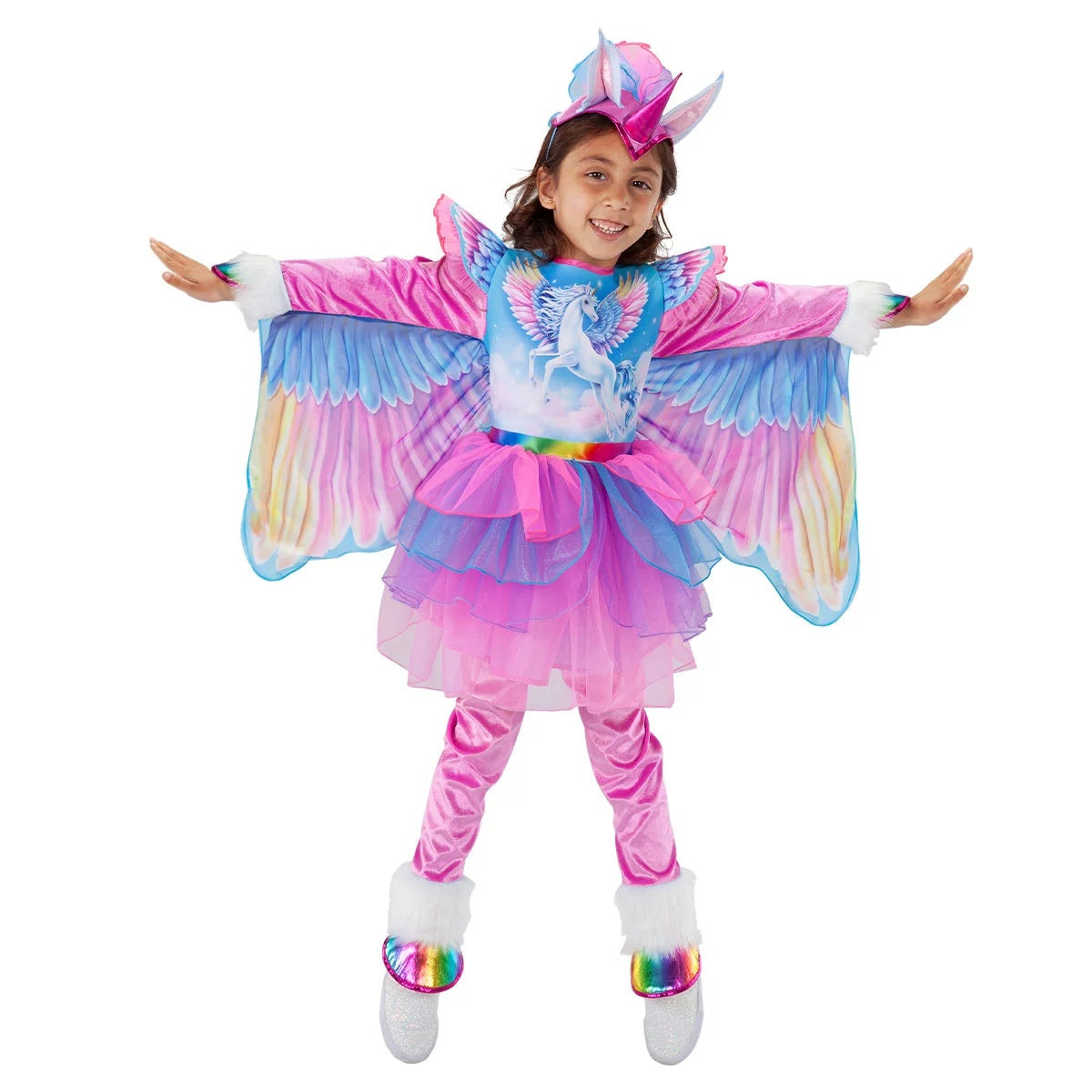 Teetot Winged Unicorn Costume Girls 7-8 Years Princess Factory