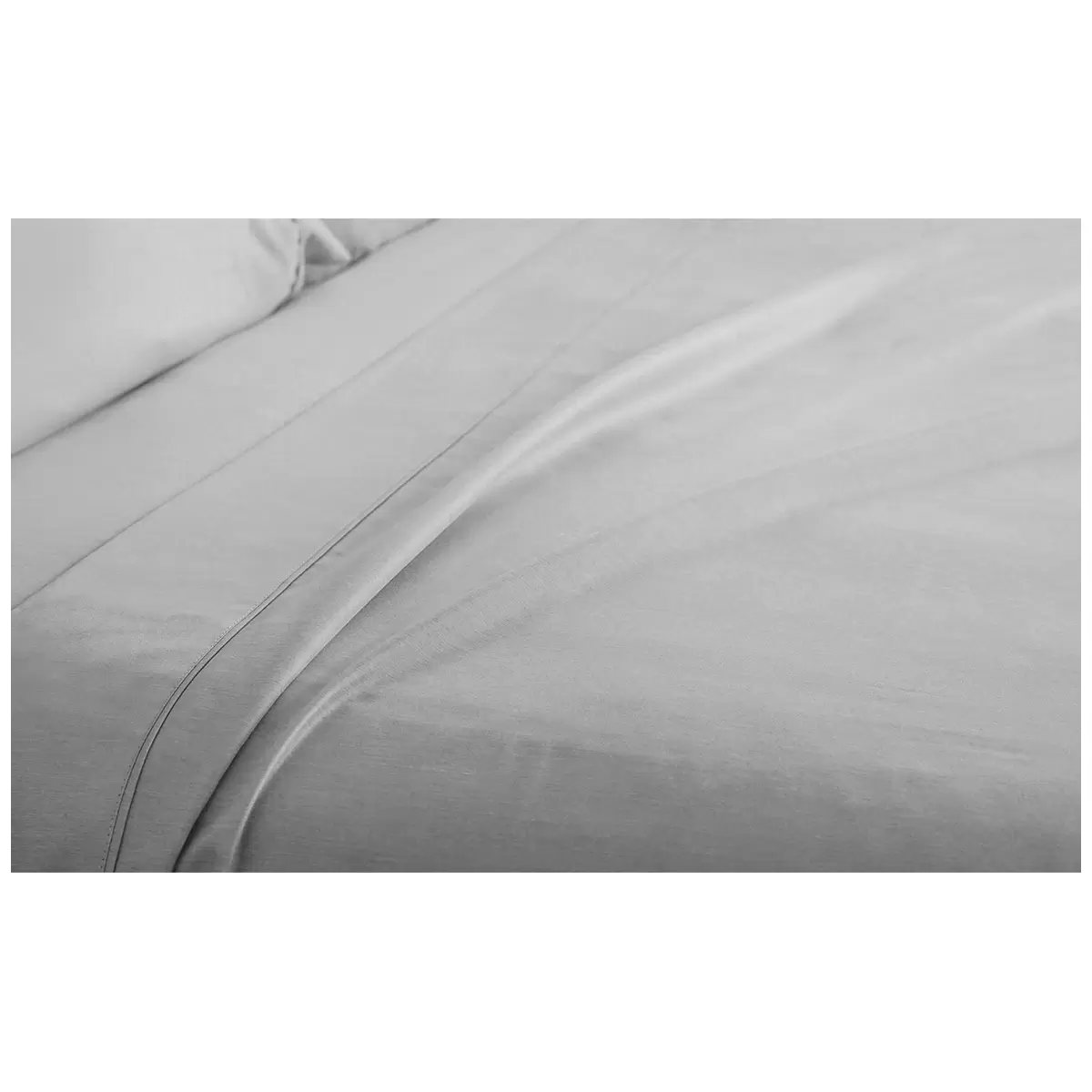 Ramesses 2000 Thread Count Bamboo Single Sheet Set Silver Soft Cooling