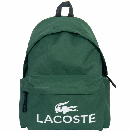 Lacoste Big Logo Green Backpack Premium Unisex Laptop Travel School Bag Durable