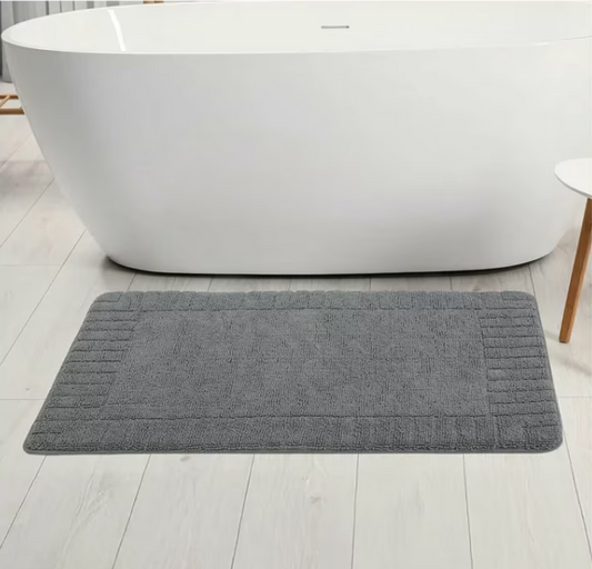 YMF Memory Foam Bath Mat 60x91cm Grey Soft Absorbent Non Slip Bathroom Rug