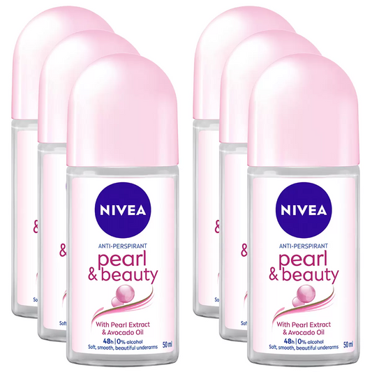 NIVEA Pearl & Beauty Anti Perspirant Roll On Deodorant 12 x 50ml 48H Protection
