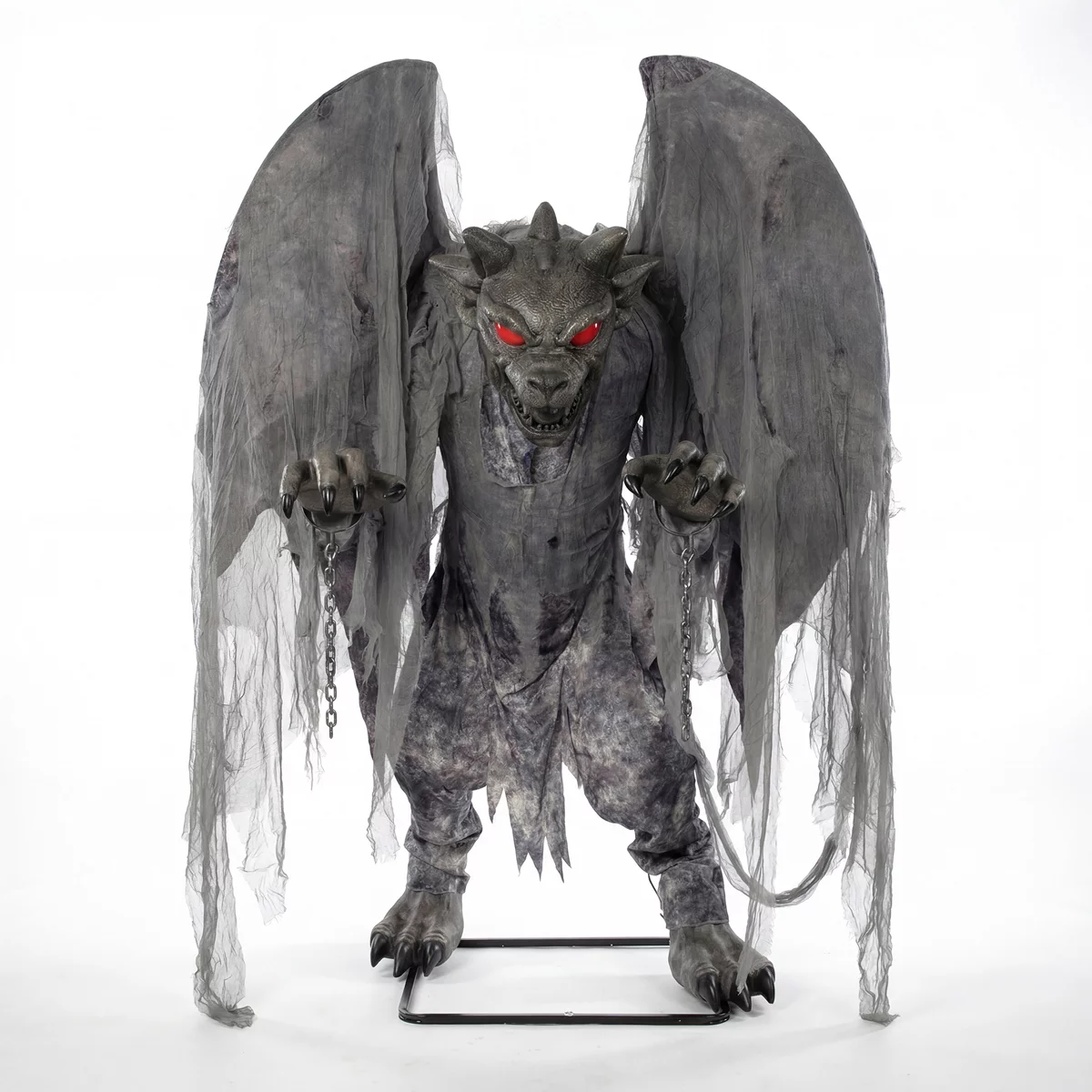 7.3ft Animated Stone Gargoyle Halloween Display Indoor Outdoor Motion Activated