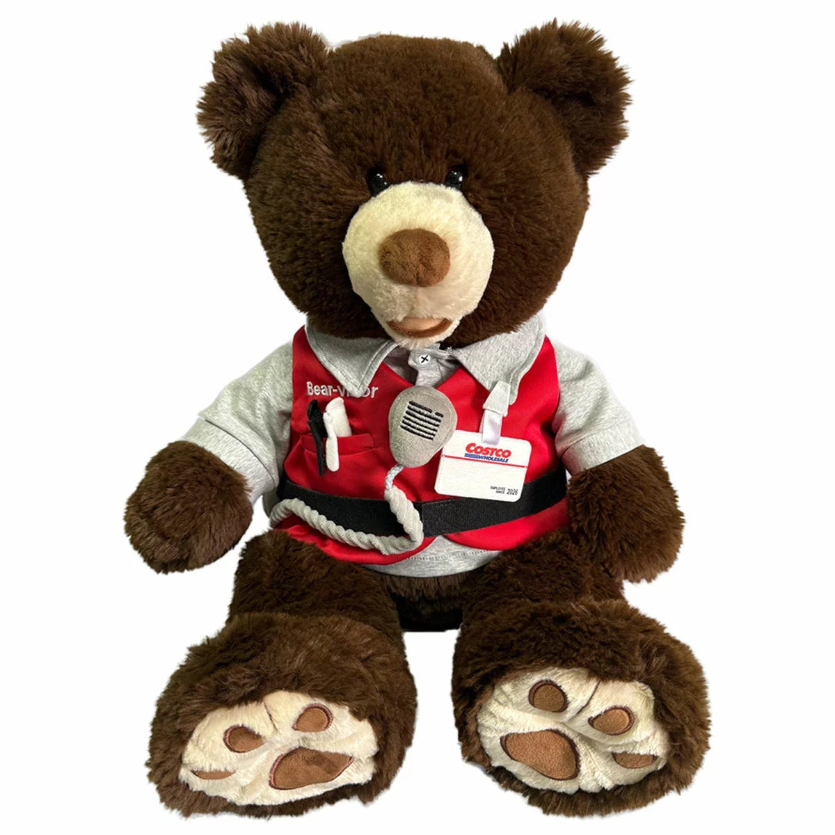 25 Inch Plush Teddy Bear Supervisor Visor Outfit Soft Cuddly Stuffed Toy 63cm