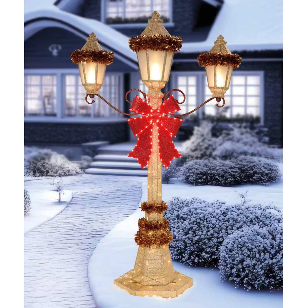Christmas LED Lamp Post 213cm Holiday Outdoor Garden Lighting & Seasonal Décor
