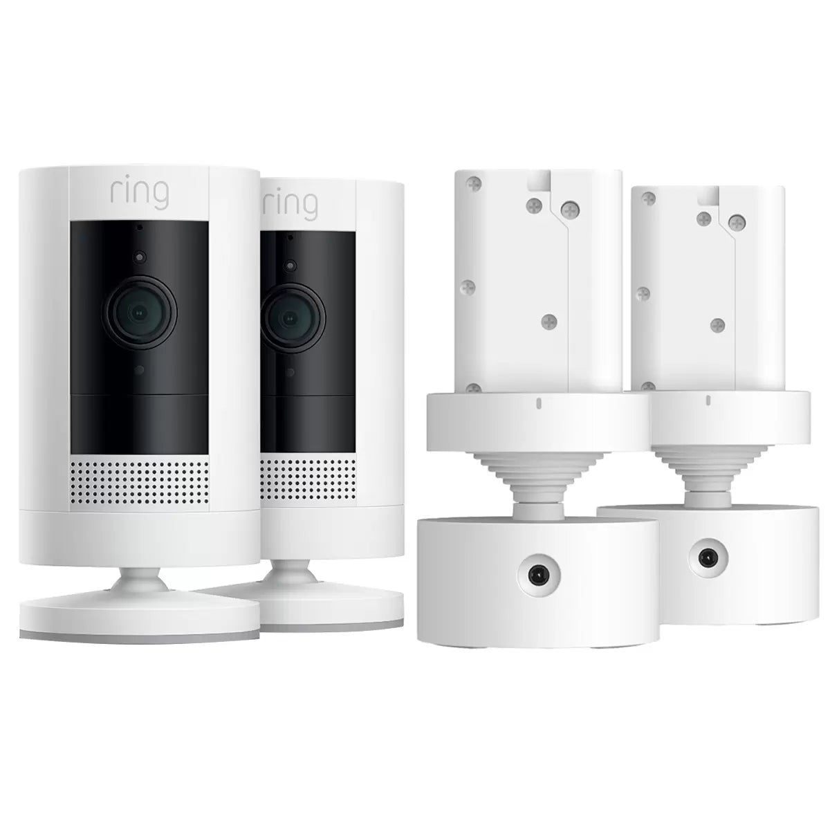 Ring Stick Up Cam 2 Pack Outdoor Camera 1080p Pan Tilt Mount White