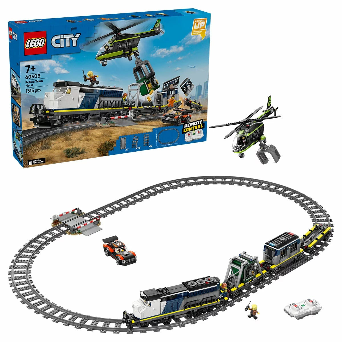 LEGO City Police Train Heist 60508 1313 Pieces Motorised Train Set