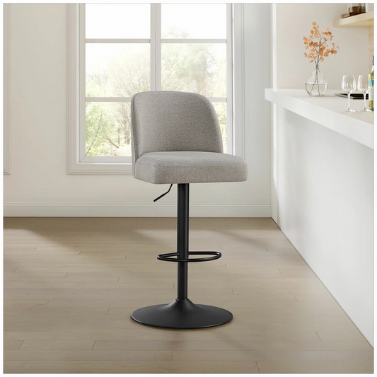 Gas Lift Bar Stool Adjustable Height Swivel Seat Modern Kitchen Counter Chair