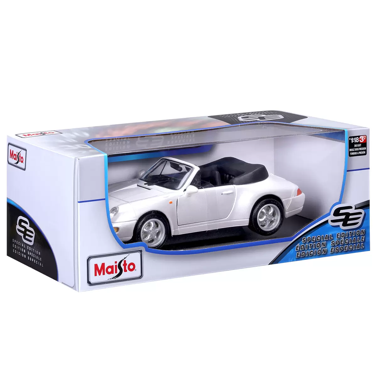 Maisto 1:18 Porsche 911 Carrera Convertible Pearl White Die Cast Toy Diecast Car Free Shipping