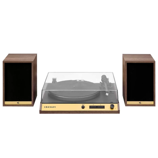 Crosley C72 Record Vinyl Shelf Turntable with Speakers Walnut CR72A-WA