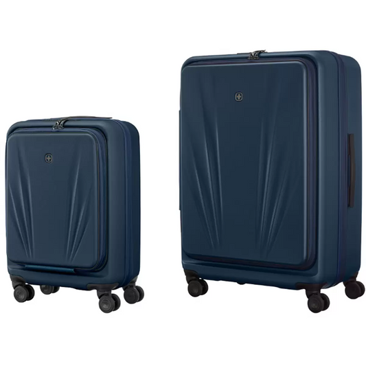 Wenger Skyon 2 Piece Hardside Luggage Set TSA Lock USB Expandable Navy Blue