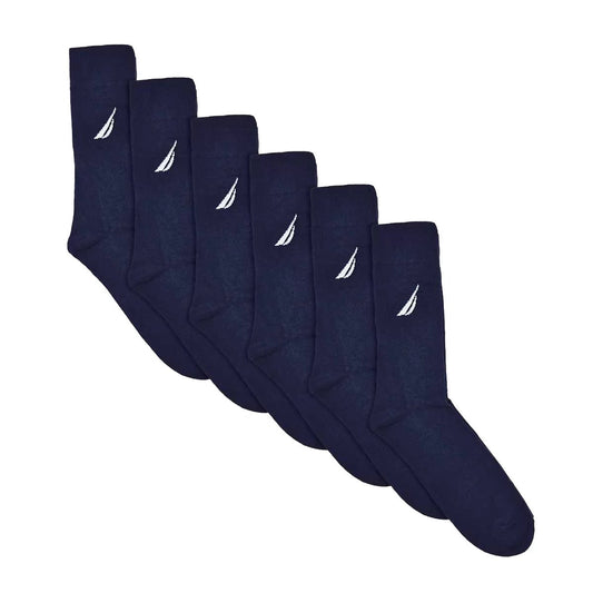 Nautica Mens Dress Socks 6 Pair Pack Navy US Shoe Size 7-12 Business Formal