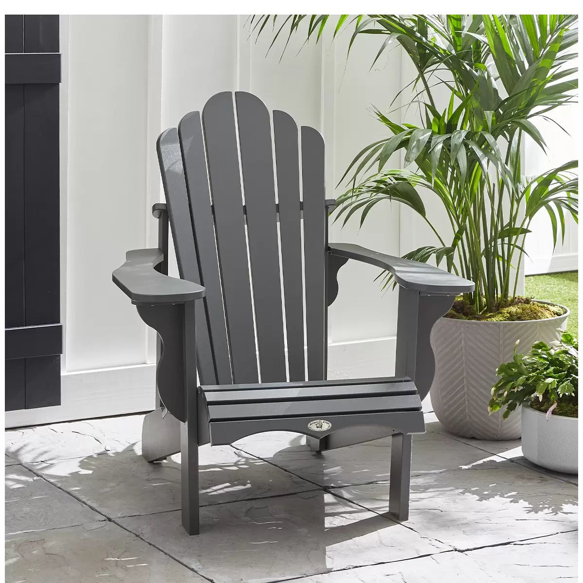 Adirondack Chair Grey HDPE Outdoor Patio Garden Lounge Chair Weather Resistant