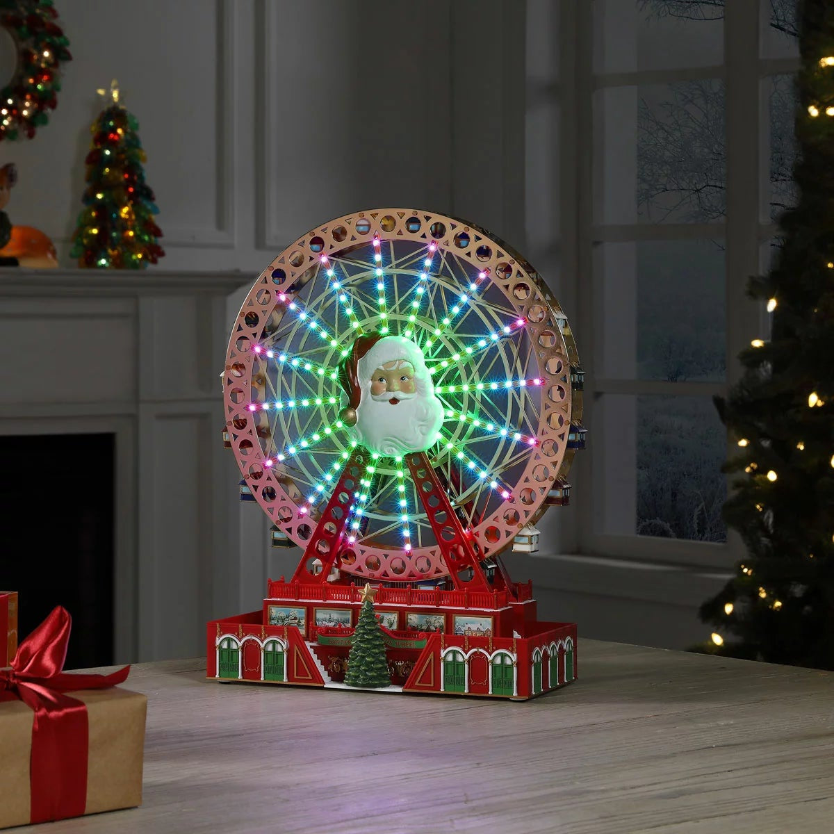 Mr Christmas RGB Santa Ferris Wheel Christmas Decoration Rotating Musical LED