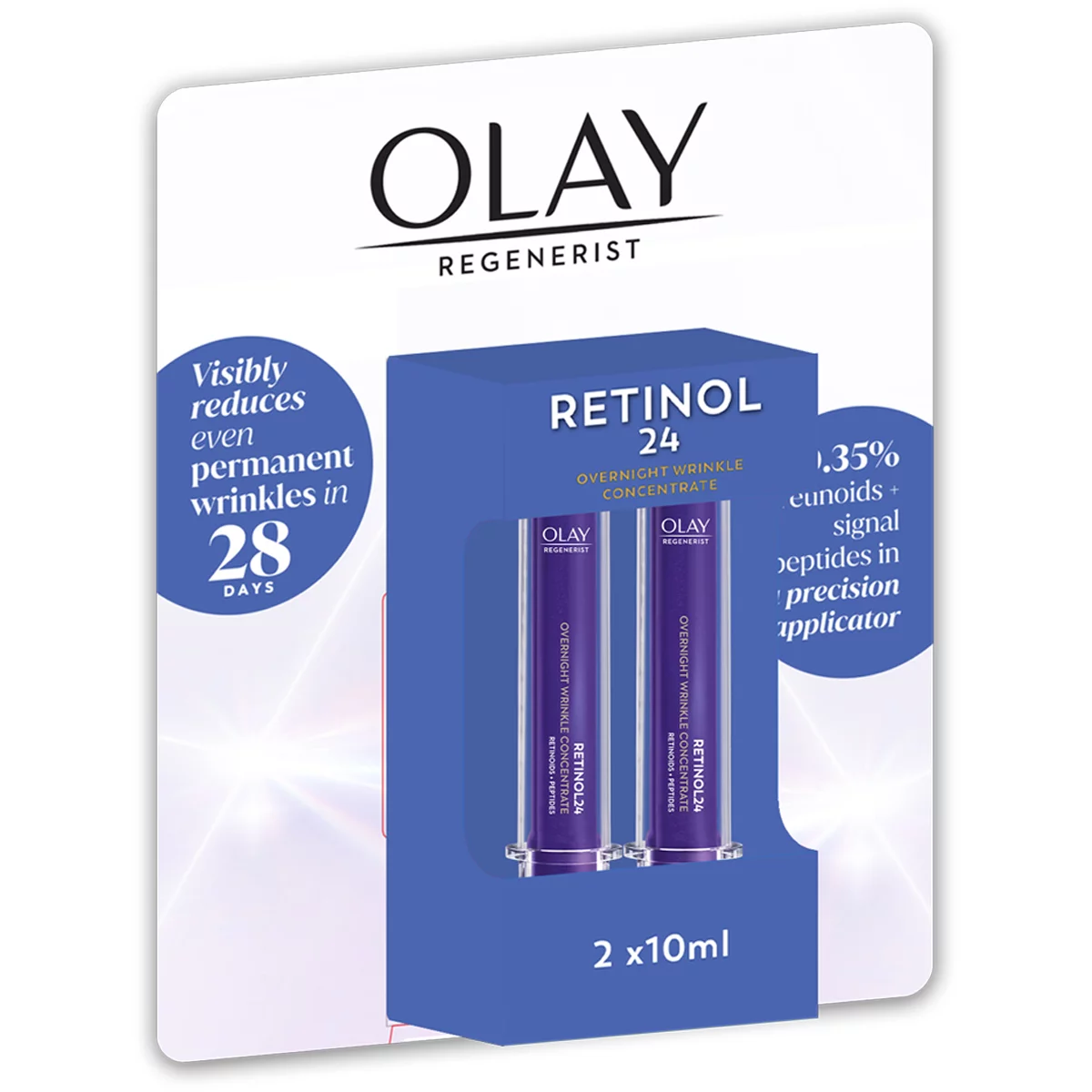 Olay Overnight Wrinkle Concentrate Retinol Pen 2 x 10ml Anti Aging Wrinkle Care