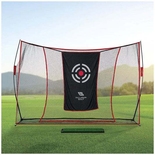 Palladium Golf Practice Driving Range Kit 10ft x 7ft Net Hitting Mat PGN04