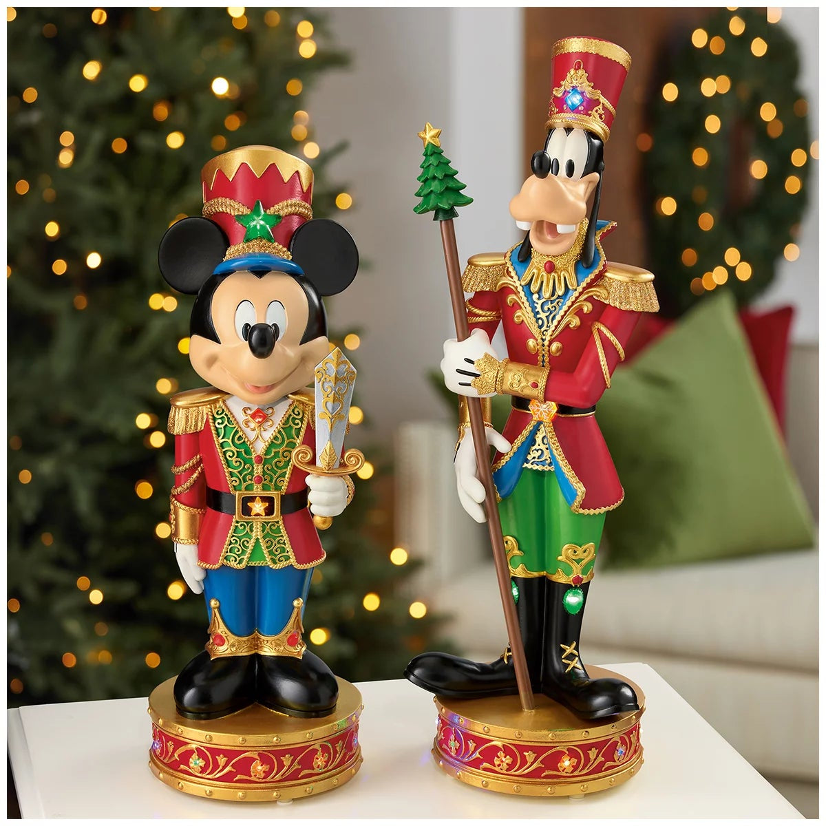 Disney Christmas Decoration Nutcracker 2 Pack 38cm Mickey & Goofy Illuminated