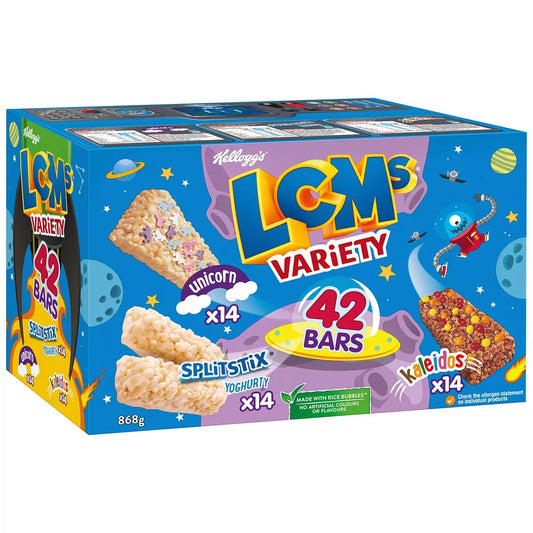 Kellogg's LCMs Variety Pack 42 x 20g x 2 Boxes Snack Bars 84 Bars Total 1.68kg