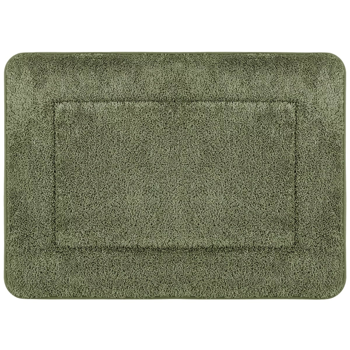 French Connection Memory Foam Bath Mat 2 Piece Set Loden Green Soft Cushioned