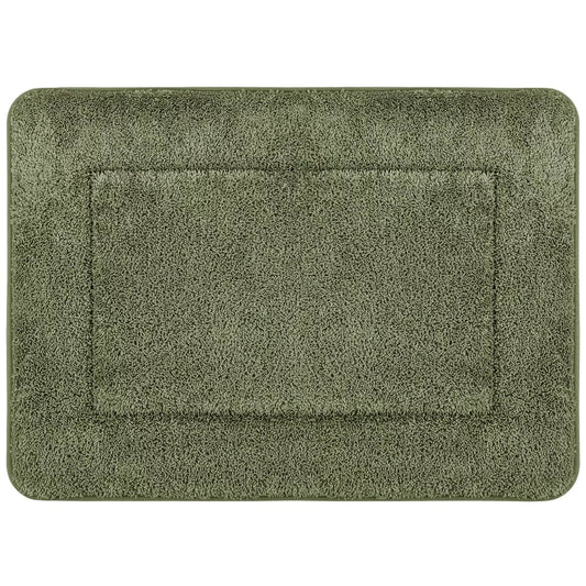 French Connection Memory Foam Bath Mat 2 Piece Set Loden Green Soft Cushioned