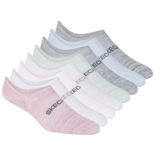 Skechers Womens No Show Socks 8 Pack Multi Colour Low Cut Casual Socks