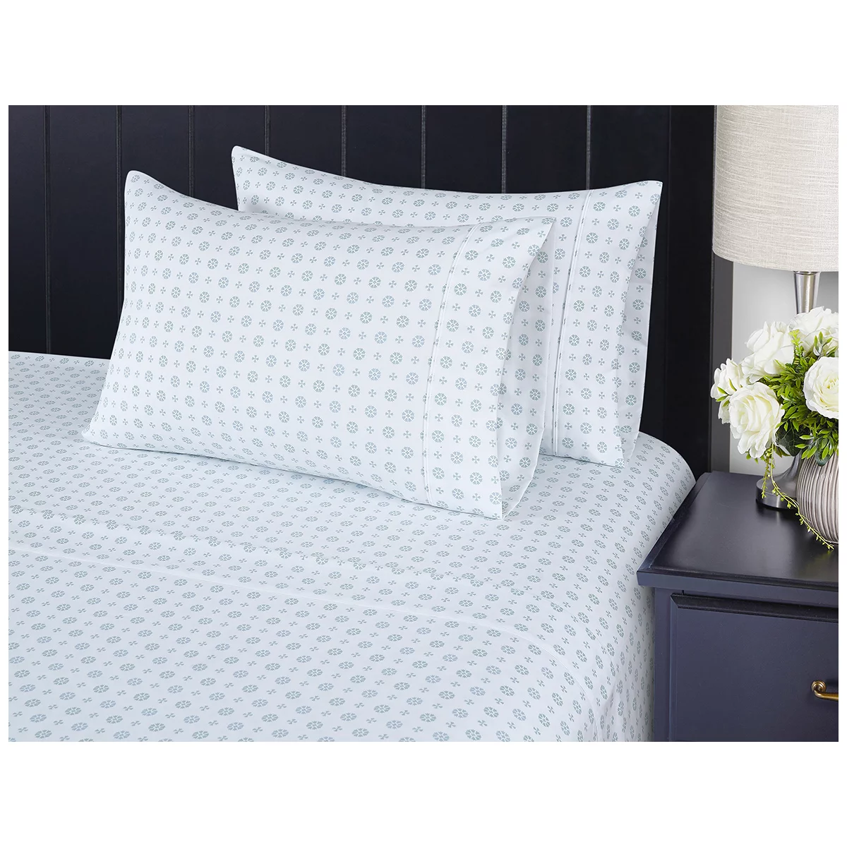 South Point Home Fashions Poly Flannel Sheet Set 6 Piece King Delf Medallion