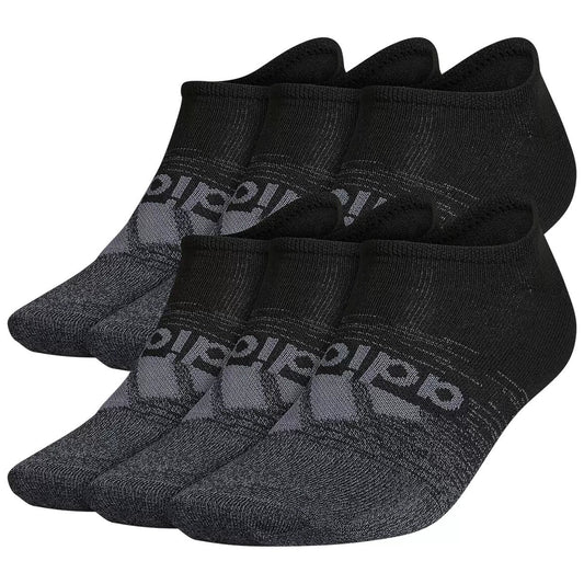 Adidas Womens No Show Socks Black 6 Pair Pack Low Cut Sports Socks