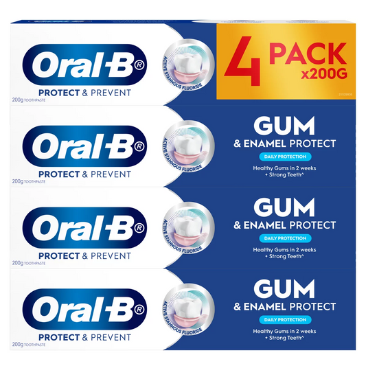 Oral-B Daily Protection Clean Toothpaste 4 x 200g Gum Care Enamel Protection