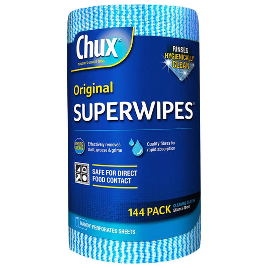 Chux Original Superwipes Cleaning Cloth Roll 144 Pack x 2 Rolls 288 Wipes