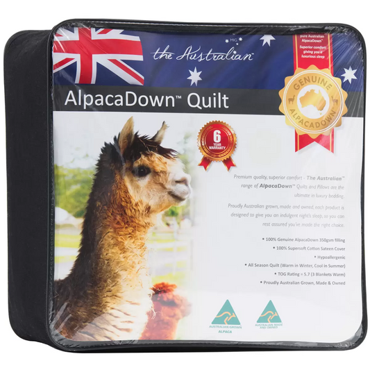 The Australian AlpacaDown Quilt Double 100AD350D All Seasons Made Australia