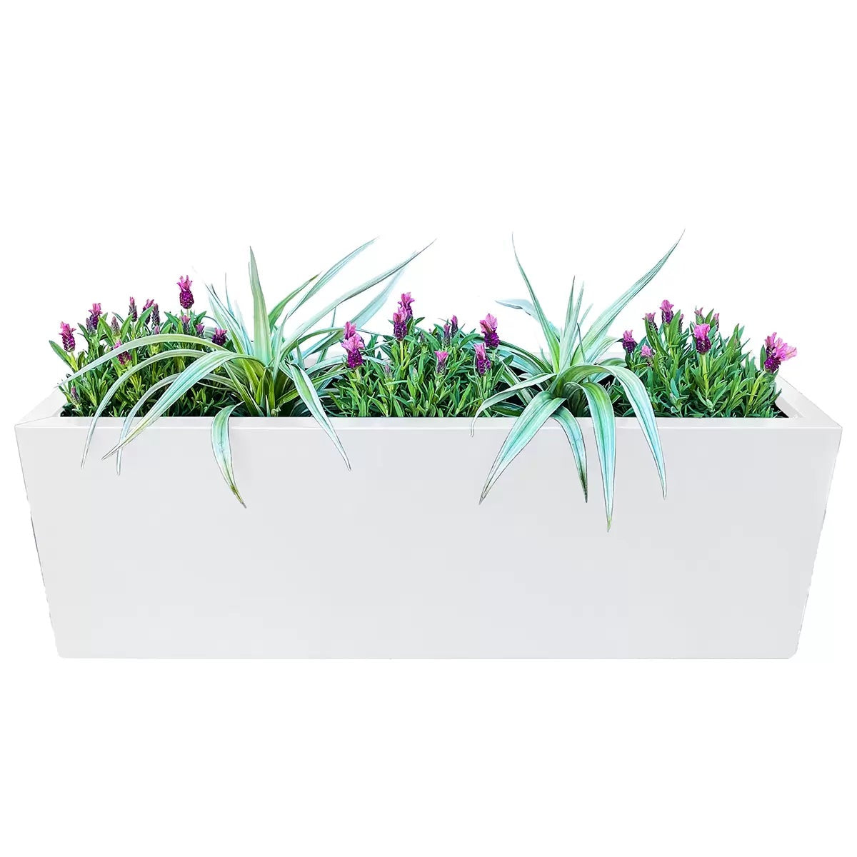 Greenlife Vibrant White Designer Planter Box 900x300x300mm Steel Garden
