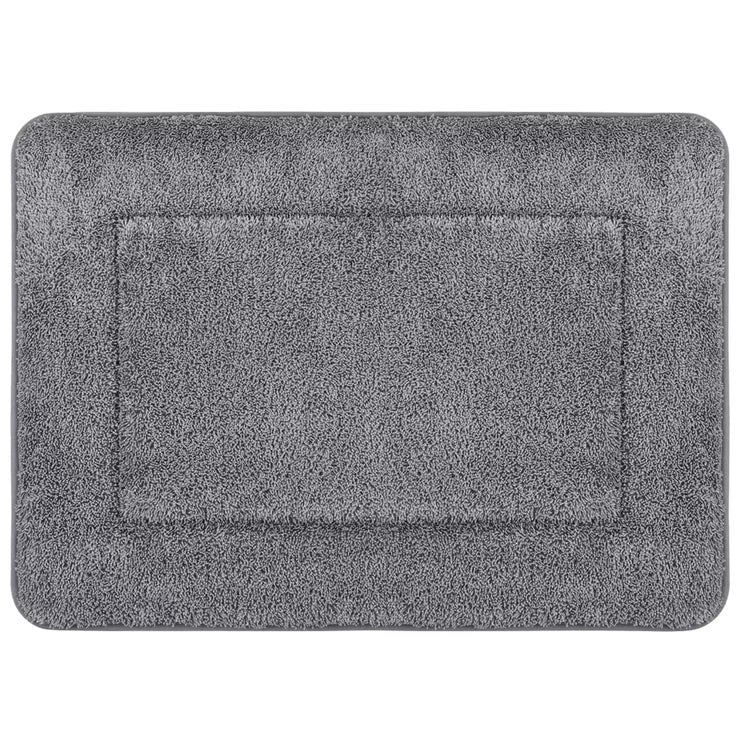 French Connection Memory Foam Bath Mat 2 Piece Set Grey Soft Cushioned