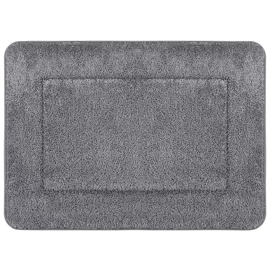 French Connection Memory Foam Bath Mat 2 Piece Set Grey Soft Cushioned