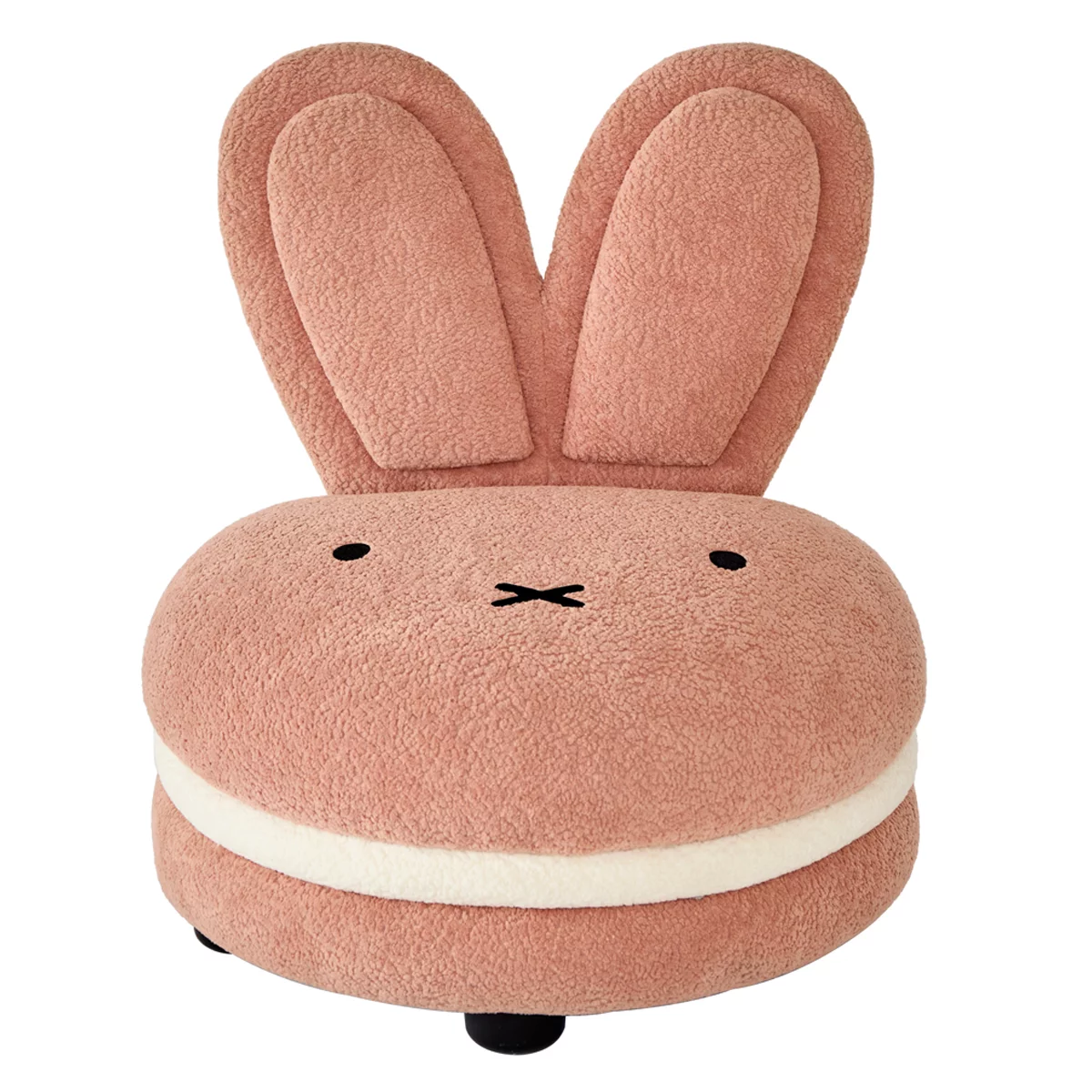 Aesthetik Kids Miffy Macaron Chair Pink Bouclé Kids Accent Chair Bunny Seat